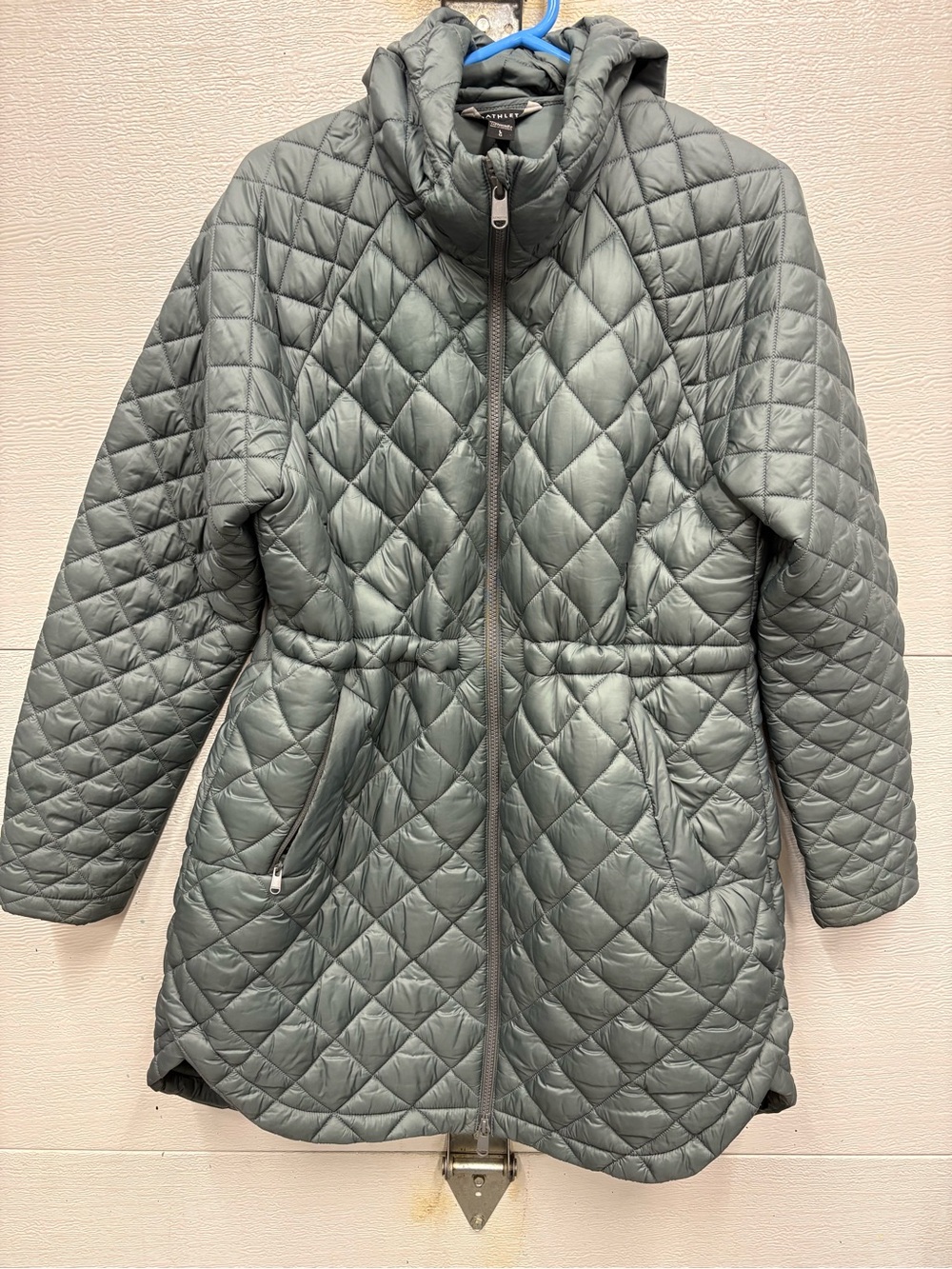 Athleta Whisper Featherless Parka Dk TealDiamond Quilted Hooded Puffer Coat